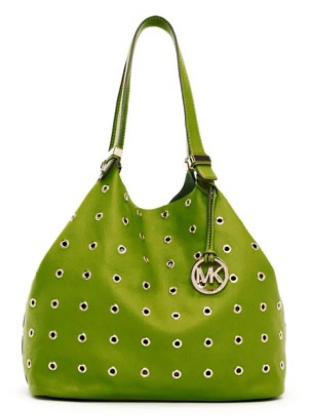 Michael Kors Lime Green Eyelet Leather Shoulder Bag